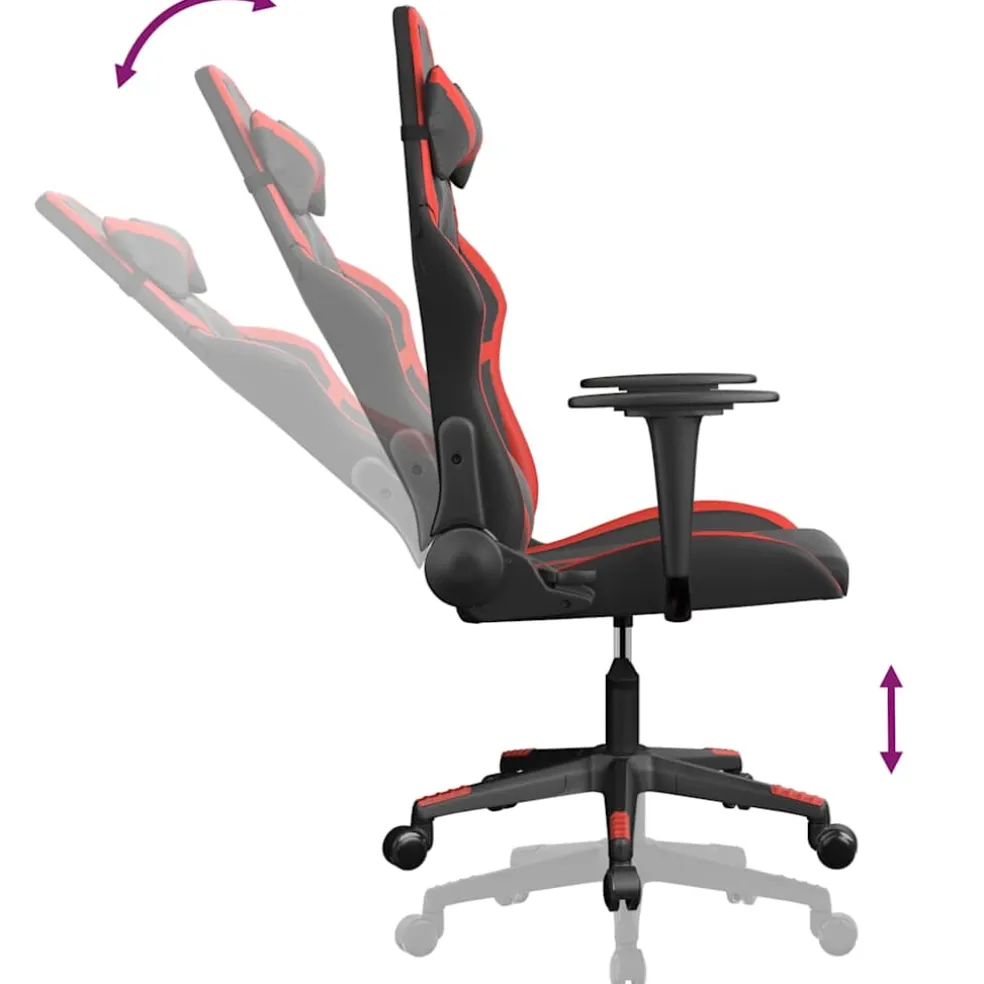 vidaXL Massage gamestoel kunstleer zwart en rood