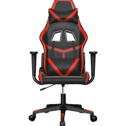 vidaXL Massage gamestoel kunstleer zwart en rood