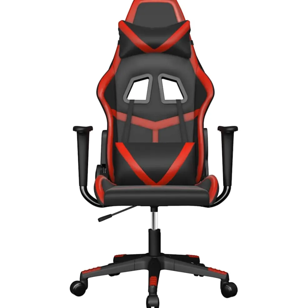 vidaXL Massage gamestoel kunstleer zwart en rood