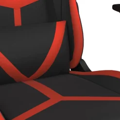 vidaXL Massage gamestoel kunstleer zwart en rood