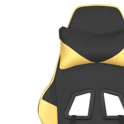 vidaXL Massage gamestoel kunstleer zwart en goudkleurig