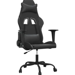 vidaXL Massage gamestoel kunstleer zwart