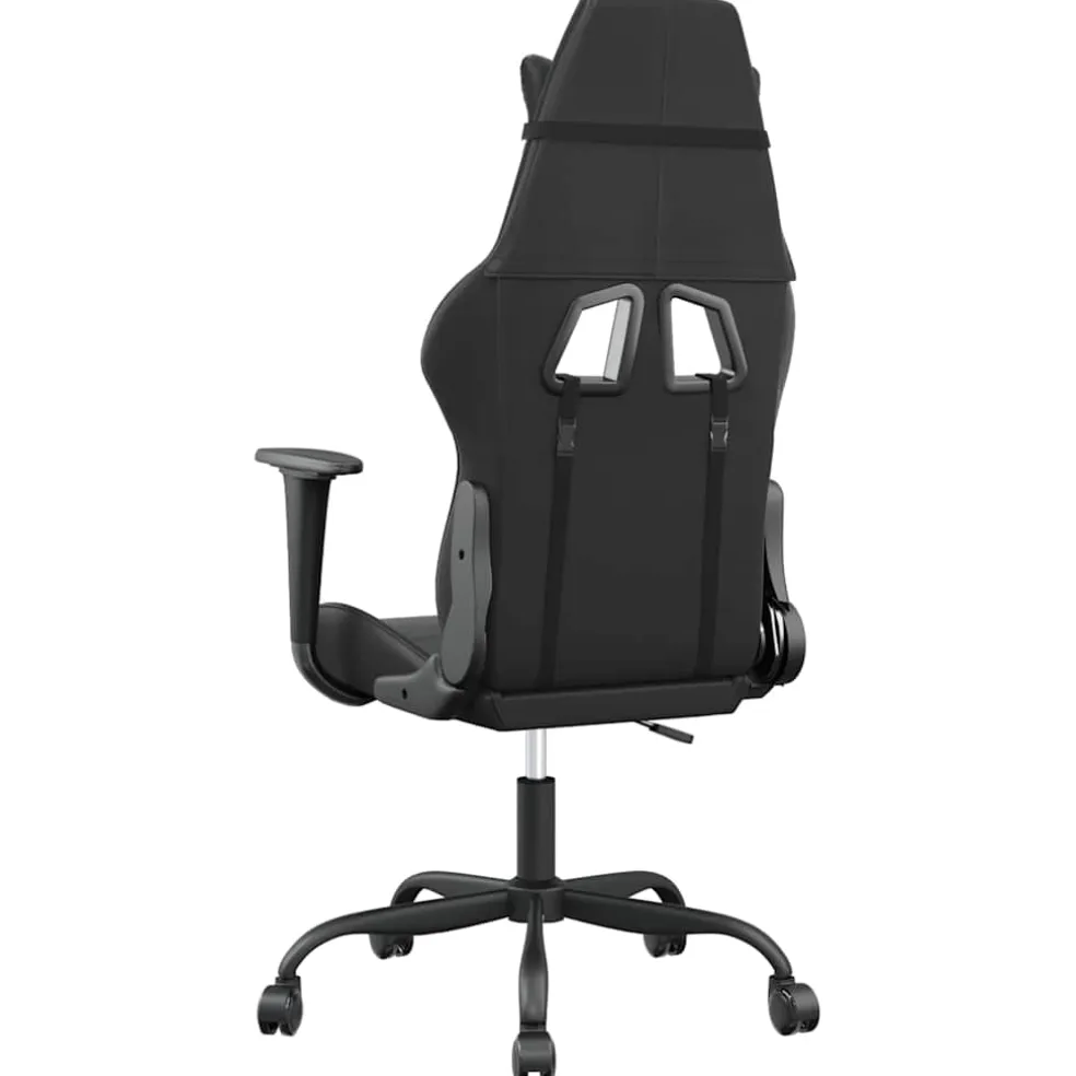 vidaXL Massage gamestoel kunstleer zwart