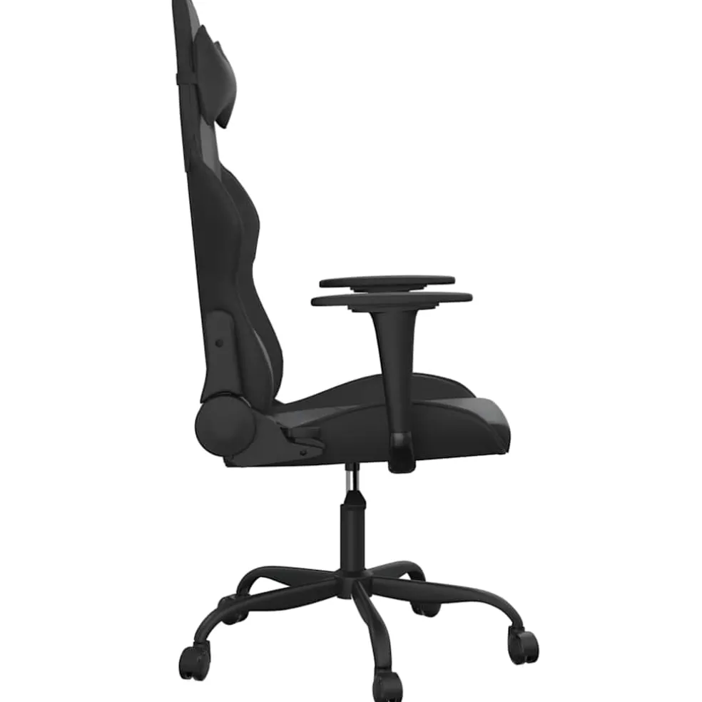 vidaXL Massage gamestoel kunstleer zwart