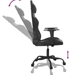 vidaXL Massage gamestoel kunstleer zwart