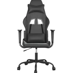 vidaXL Massage gamestoel kunstleer zwart
