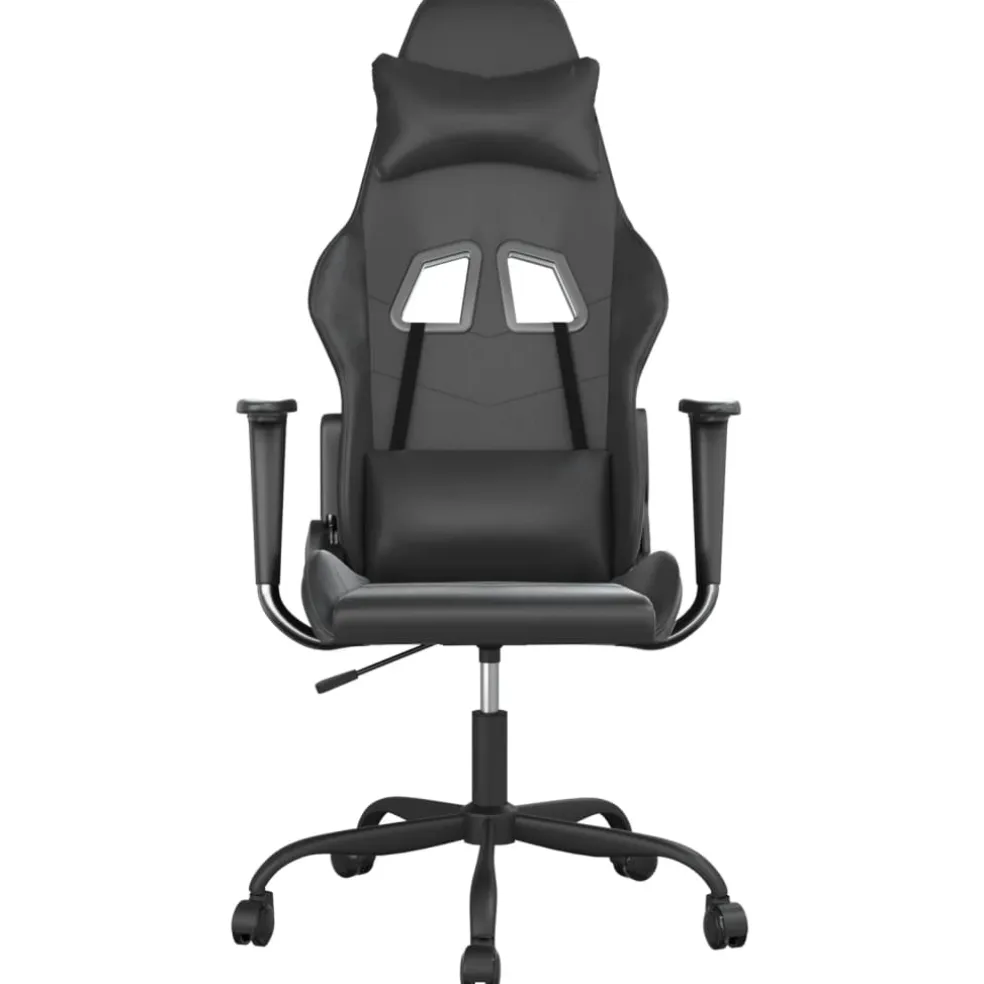 vidaXL Massage gamestoel kunstleer zwart