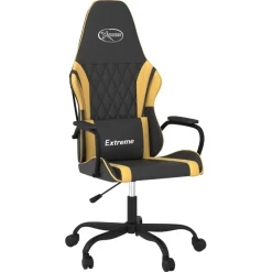 vidaXL Massage gamestoel kunstleer zwart en oranje