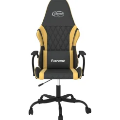 vidaXL Massage gamestoel kunstleer zwart en oranje