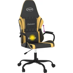 vidaXL Massage gamestoel kunstleer zwart en oranje