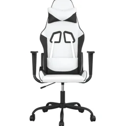 vidaXL Massage gamestoel kunstleer wit en zwart