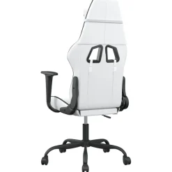 vidaXL Massage gamestoel kunstleer wit en zwart