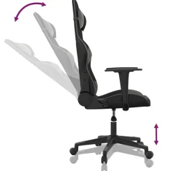 vidaXL Massage gamestoel kunstleer zwart en wijnrood
