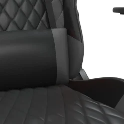vidaXL Massage gamestoel kunstleer zwart en wijnrood