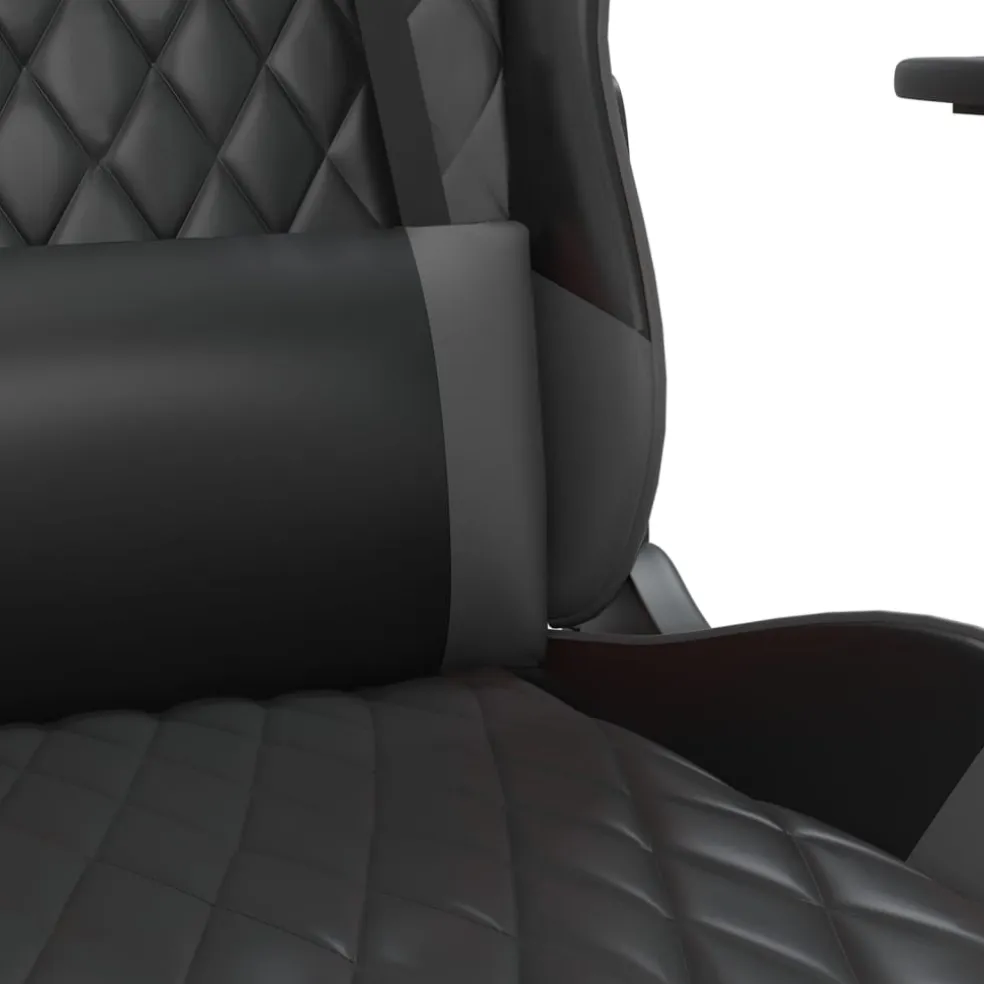vidaXL Massage gamestoel kunstleer zwart en wijnrood