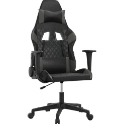 vidaXL Massage gamestoel kunstleer zwart en wijnrood