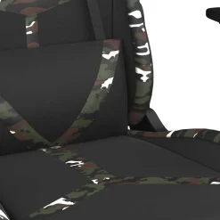 vidaXL Massage gamestoel kunstleer zwart en camouflage