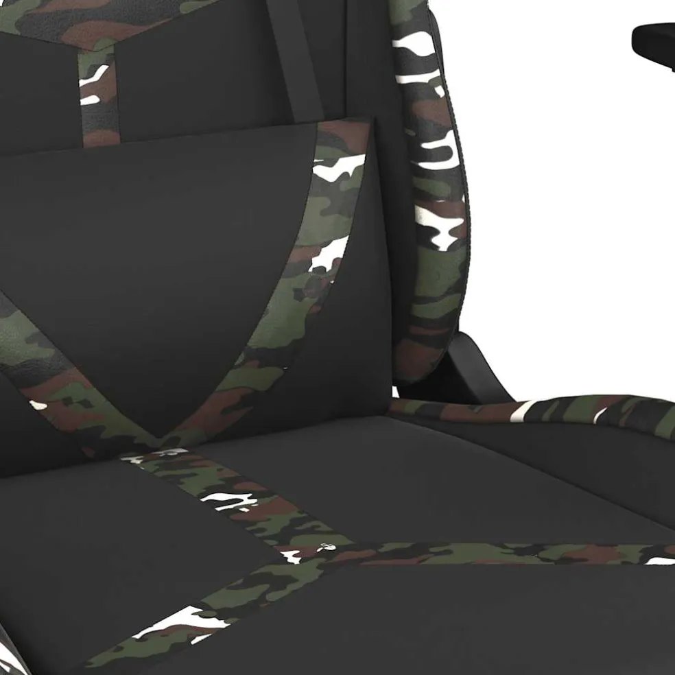 vidaXL Massage gamestoel kunstleer zwart en camouflage