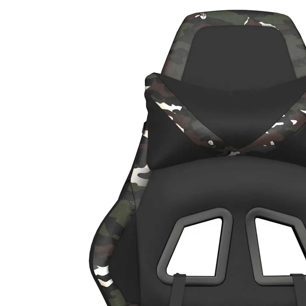vidaXL Massage gamestoel kunstleer zwart en camouflage