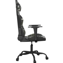 vidaXL Massage gamestoel kunstleer zwart en camouflage