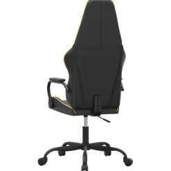 vidaXL Massage gamestoel kunstleer zwart en goudkleurig