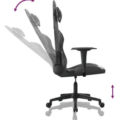 vidaXL Massage gamestoel kunstleer zwart en camouflage