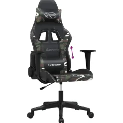 vidaXL Massage gamestoel kunstleer zwart en camouflage