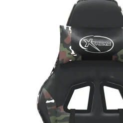 vidaXL Massage gamestoel kunstleer zwart en camouflage