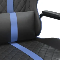 vidaXL Massage gamestoel kunstleer zwart en blauw
