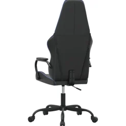 vidaXL Massage gamestoel kunstleer zwart en blauw