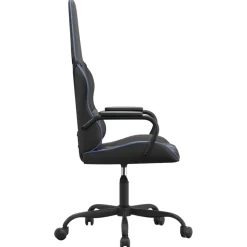 vidaXL Massage gamestoel kunstleer zwart en blauw