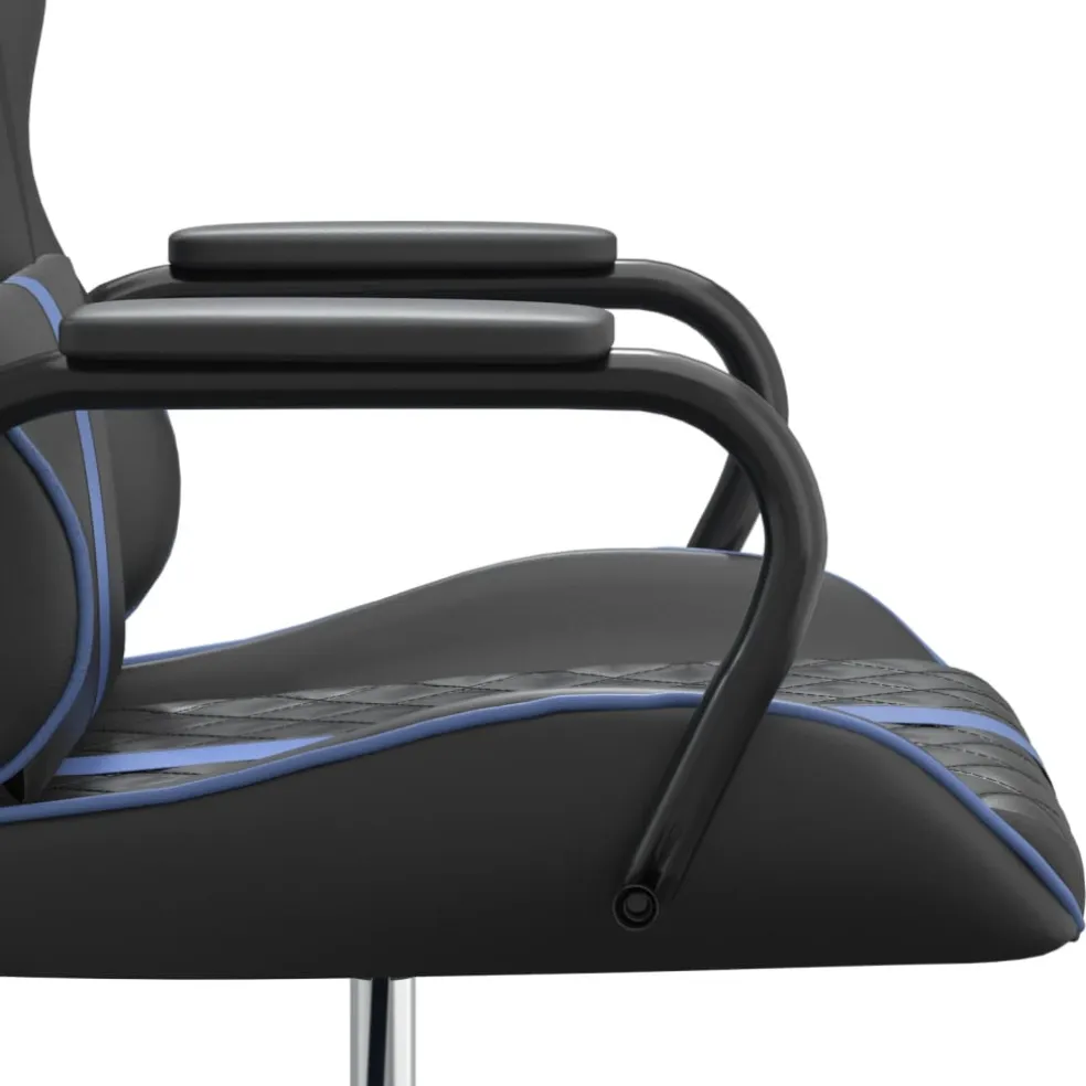 vidaXL Massage gamestoel kunstleer zwart en blauw