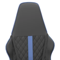 vidaXL Massage gamestoel kunstleer zwart en blauw