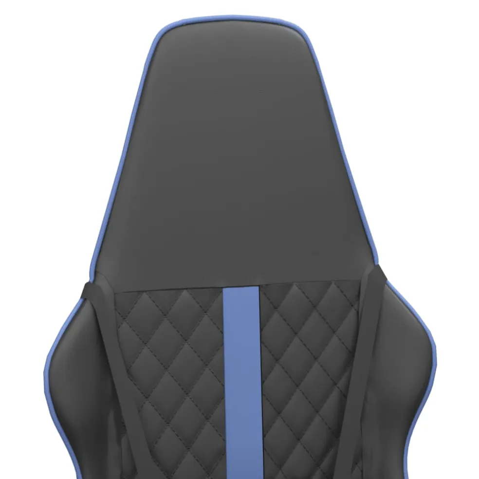 vidaXL Massage gamestoel kunstleer zwart en blauw