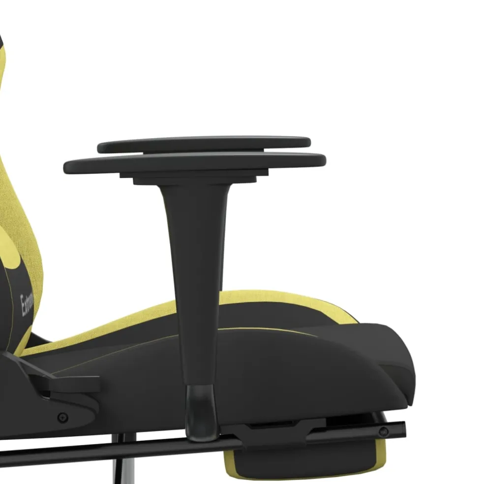 vidaXL Massage gamestoel met voetensteun stof zwart en lichtgroen