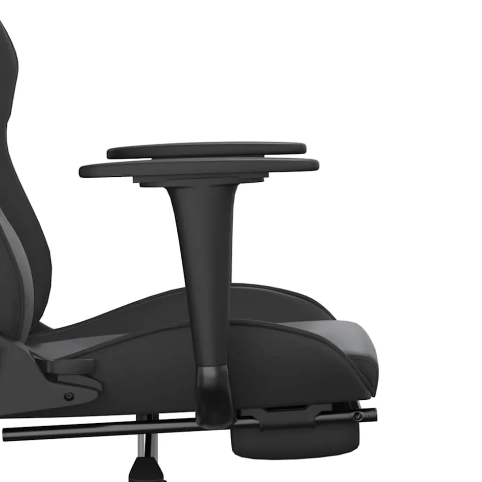 vidaXL Massage gamestoel met voetensteun kunstleer zwart