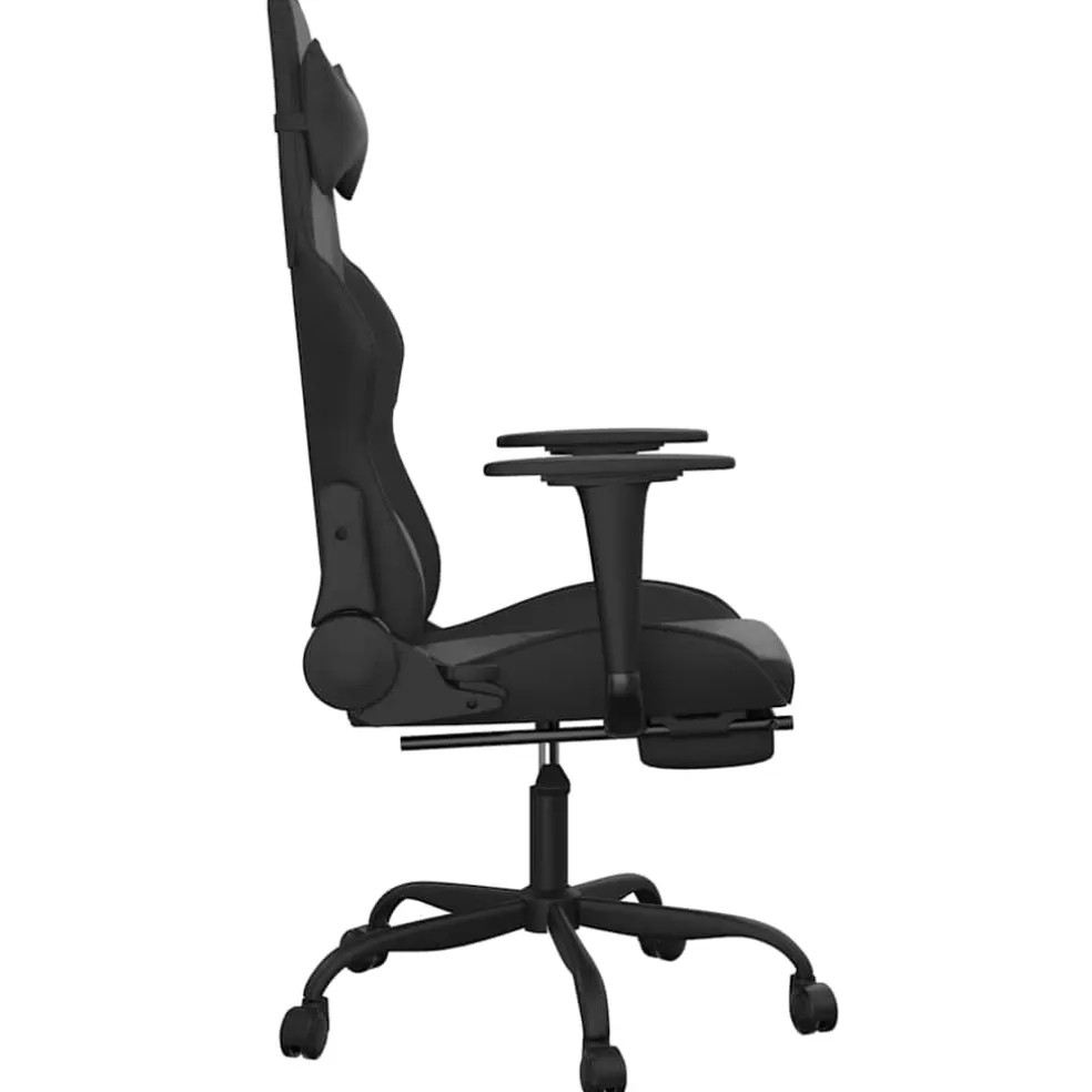 vidaXL Massage gamestoel met voetensteun kunstleer zwart