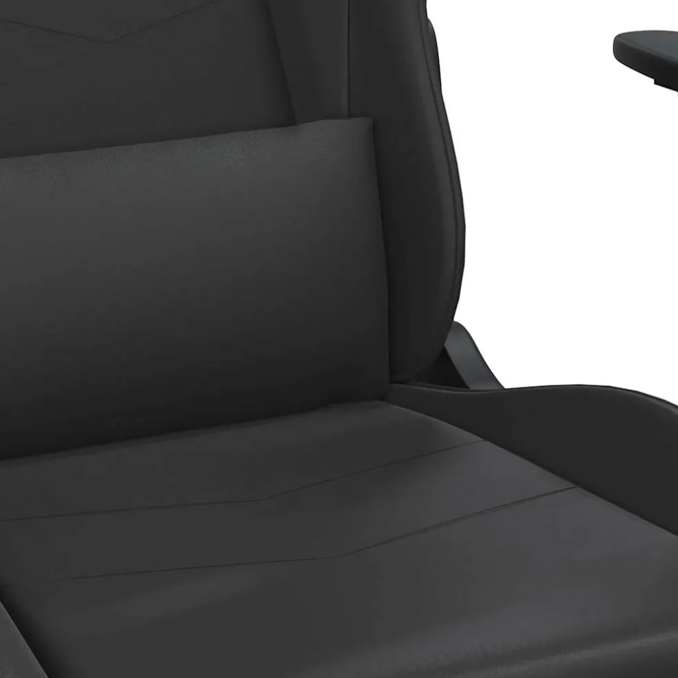 vidaXL Massage gamestoel met voetensteun kunstleer zwart