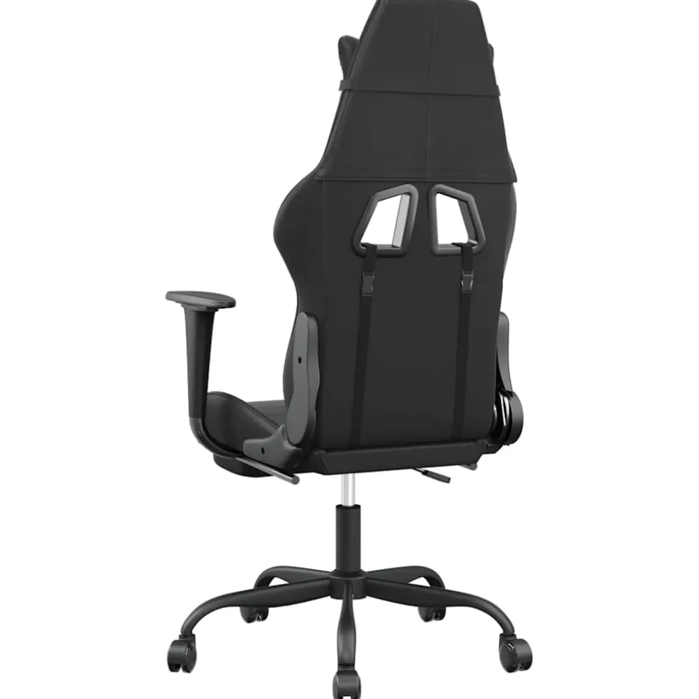 vidaXL Massage gamestoel met voetensteun kunstleer zwart