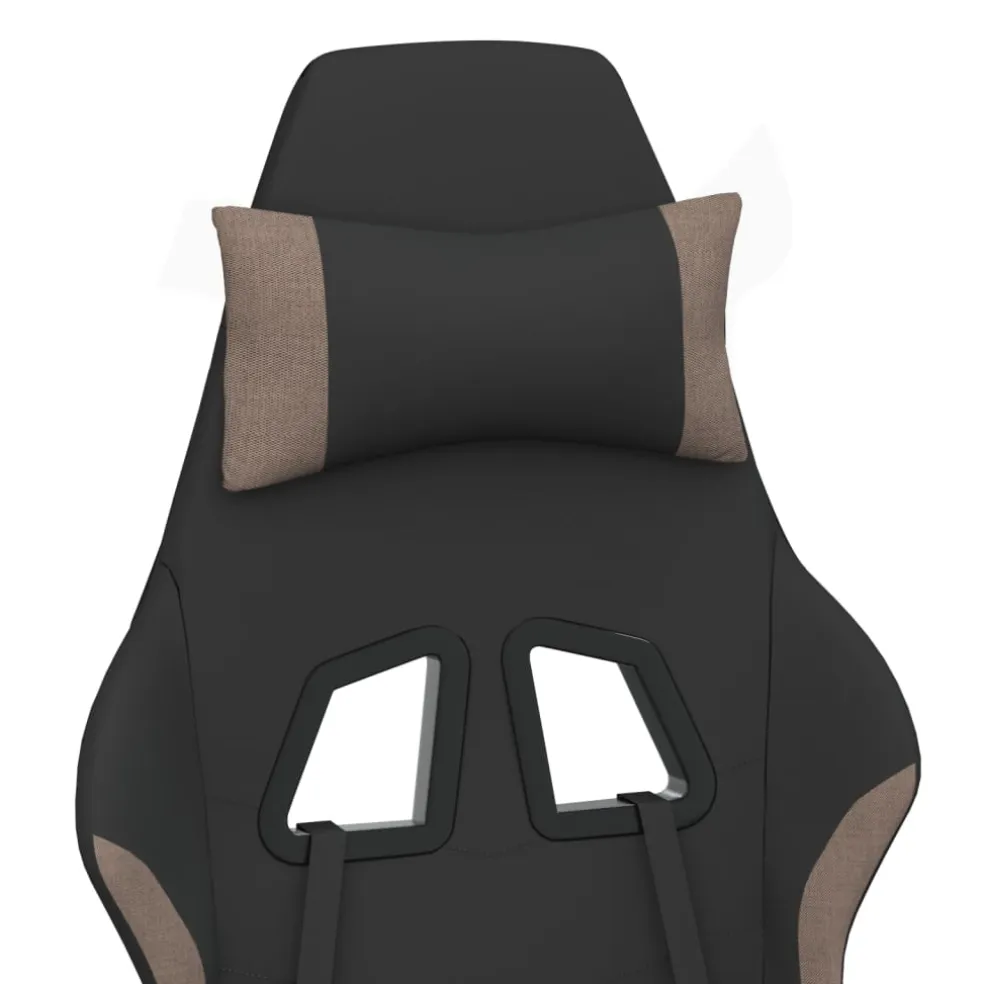 vidaXL Massage gamestoel met voetensteun stof zwart en taupe