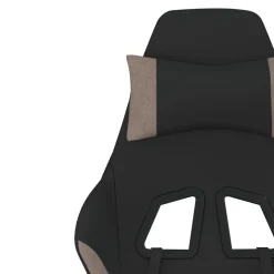 vidaXL Massage gamestoel met voetensteun stof zwart en taupe