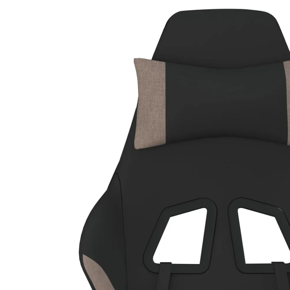 vidaXL Massage gamestoel met voetensteun stof zwart en taupe