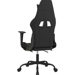 vidaXL Massage gamestoel met voetensteun stof zwart en geel