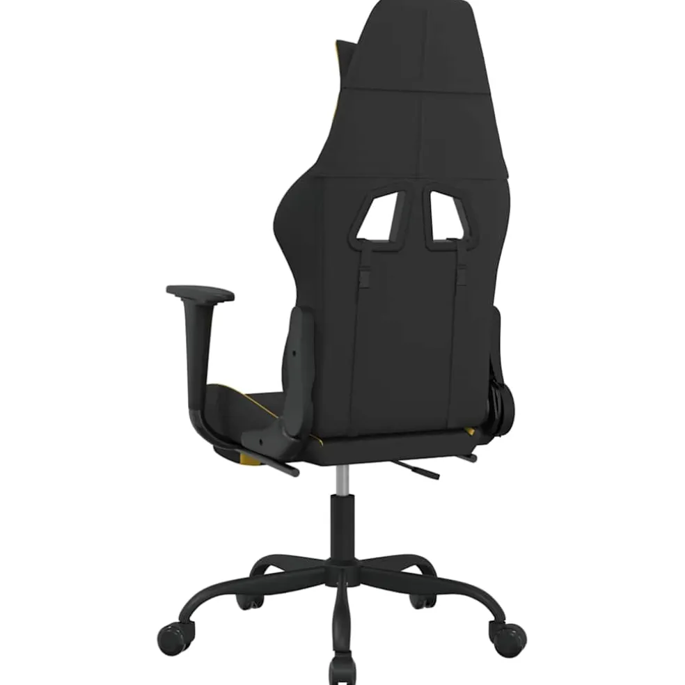 vidaXL Massage gamestoel met voetensteun stof zwart en geel