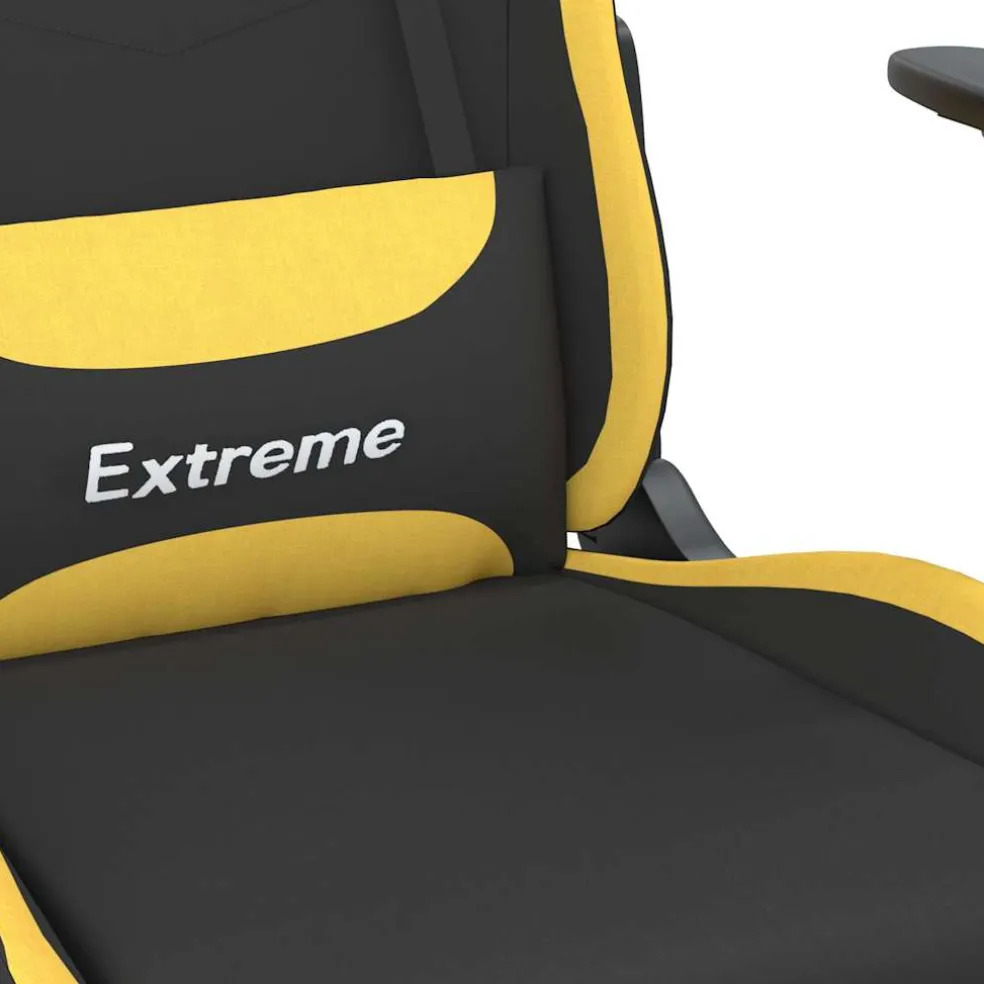 vidaXL Massage gamestoel met voetensteun stof zwart en geel