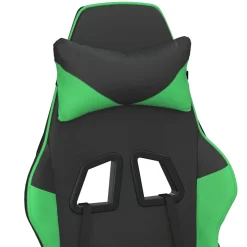 vidaXL Massage gamestoel met voetensteun kunstleer zwart en blauw