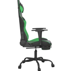 vidaXL Massage gamestoel met voetensteun kunstleer zwart en blauw