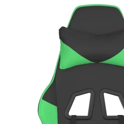 vidaXL Massage gamestoel met voetensteun kunstleer zwart en blauw