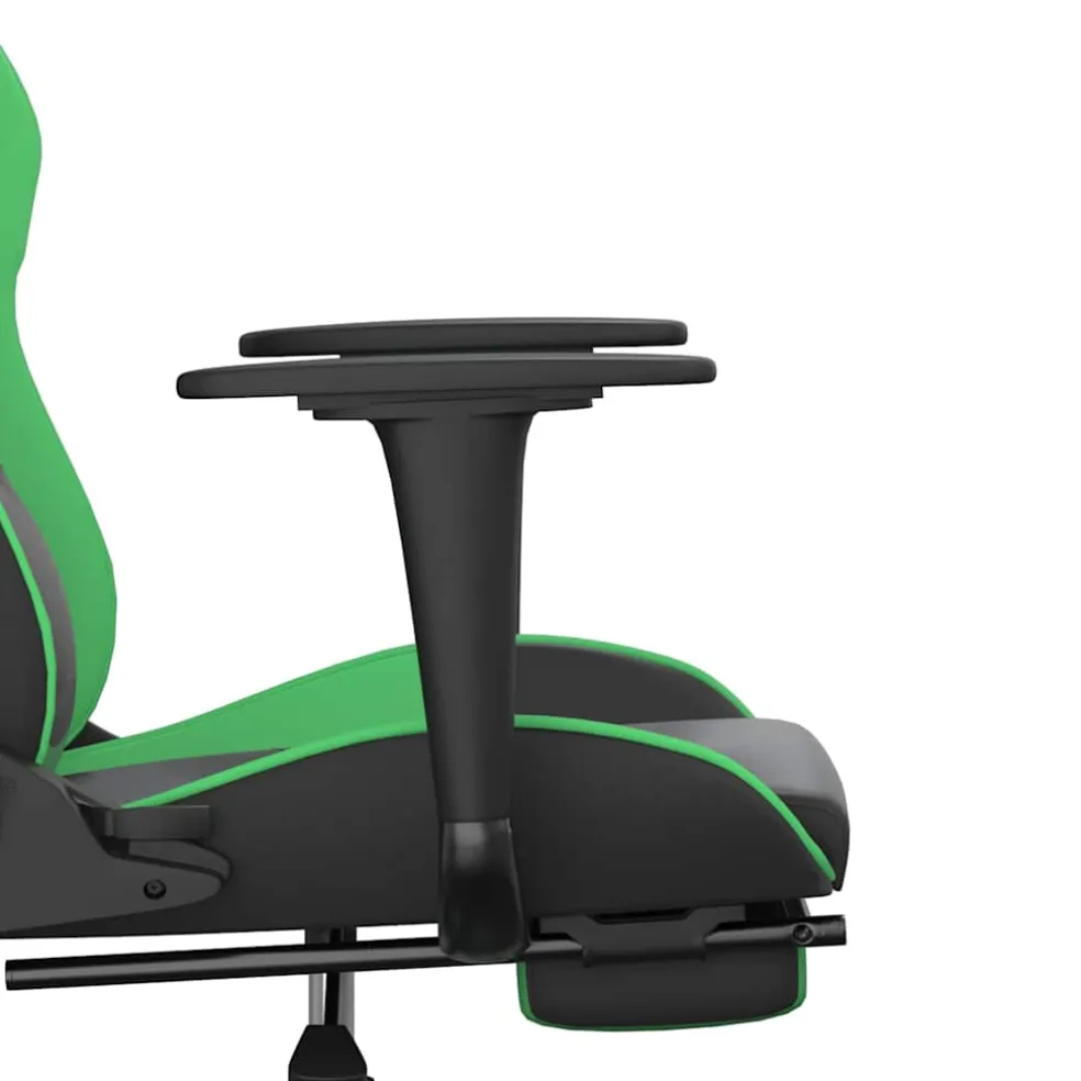 vidaXL Massage gamestoel met voetensteun kunstleer zwart en blauw