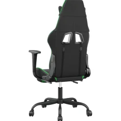 vidaXL Massage gamestoel met voetensteun kunstleer zwart en blauw